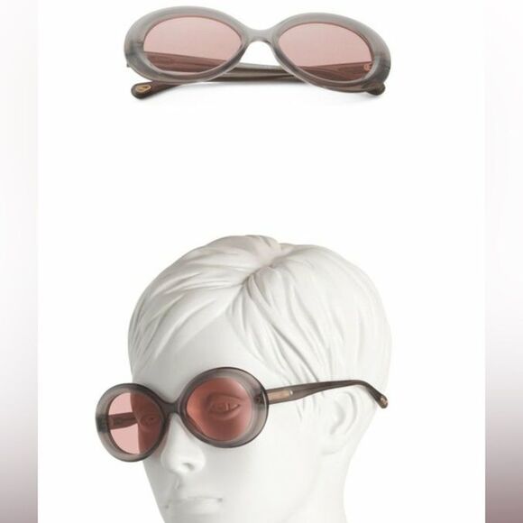 CHLOE Grey Transparent/Rose Oval Biobased Material sunglasses - Picture 9 of 15